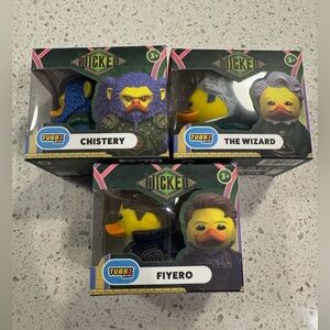 Wicked Tubbz Mini Official Fiyero, Chistery, & The Wizard Rubberduck NWB